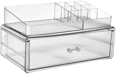 ZHIAIstackable storage drawer, transparent acrylic storage box, cosmetics and beauty product storage organizer, suitable