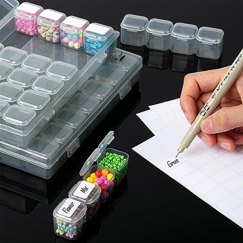 Mr. Pen- Bead Storage Containers, 28 Grids, 2 Pack, Grey