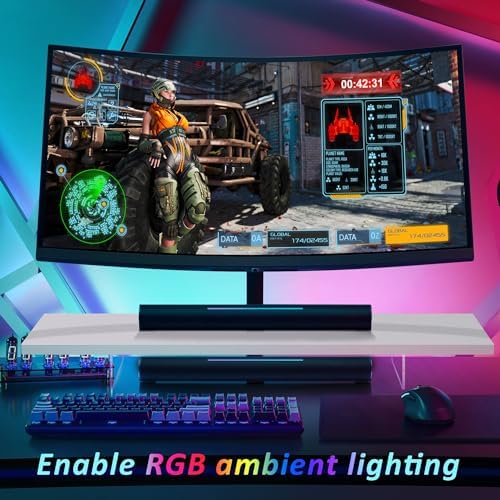 Monitor Stand Riser,Wood & Acrylic Computer Monitor Stand with LED Light,Desk Accessories Desktop Organizer Stand for Co