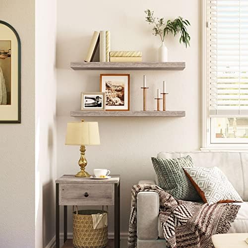 HOOBRO Floating Shelves for Wall, Wall Mounted Shelf Set of 2, 31.5" Hanging Shelf with Invisible Brackets, for Wall Dec