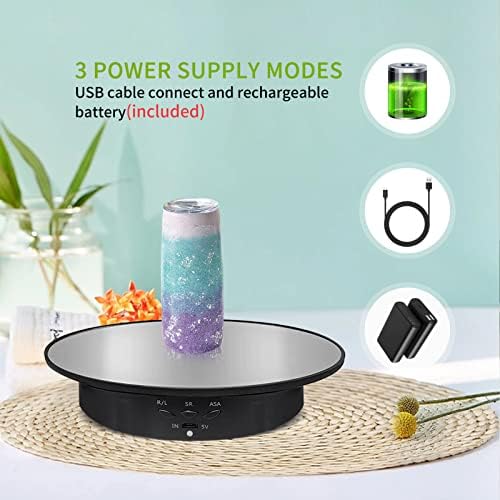 7.9" Mirror Motorized Rotating Display Stand Turntable with Remote & Battery Operated 17.6 LB,Photography Turntable Rota