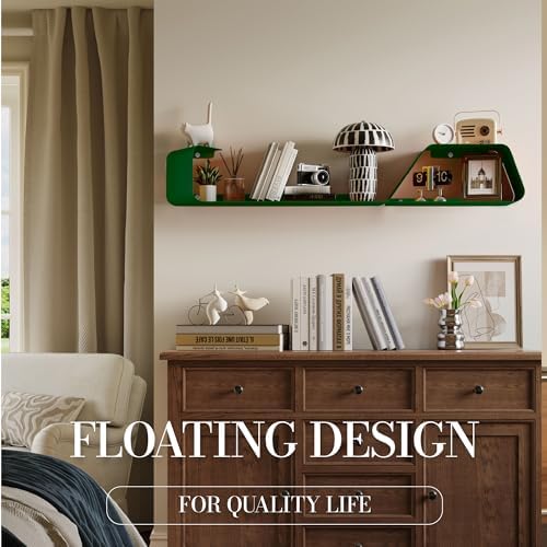 Floating Shelves, Wall Shelf, Set of 3 Mounted Metal Shelves with Unique Design for Wall Storage, Book Shelf, Display Sh