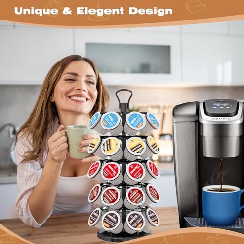 K Cup Holder 40 Pods Capacity, Coffee Pods Holder Storage Organizer Stand