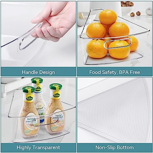 Oubonun Lazy Susan Cabinet Organizer Bins for Kitchen 6 Pack, 1/8 Wedge