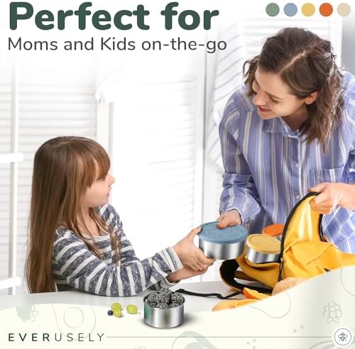 Stainless Steel Food Containers, Metal Lunch Boxes, Set of 5, Muted