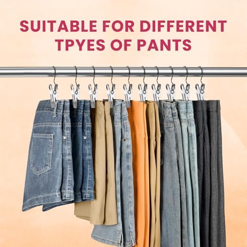 30 Pack Pants Hangers with Clips,Legging & Jean Hangers for Closet Hanging