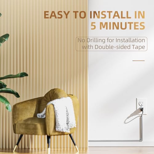 Delamu Cord Hider, 85in Cord Covers for Wires on Wall, One-Cord Cable Hider, Self-Adhesive Wire Hiders Wire Covers for T