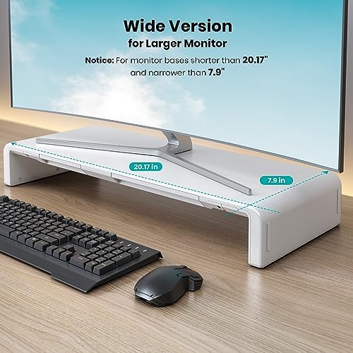 Monitor Stand Riser, Klearlook Foldable Computer Monitor Riser, Height Adjustable Computer Stand, Desk Shelf Riser with 