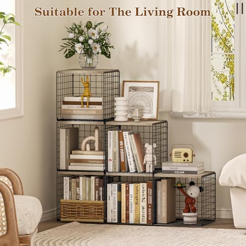Dmevkic 2 Cube Small Bookcase,Bookshelf for Small Spaces Book Shelf,12.2 x 12.2 x 12.2, DIY Variable Stackable Cube Stor