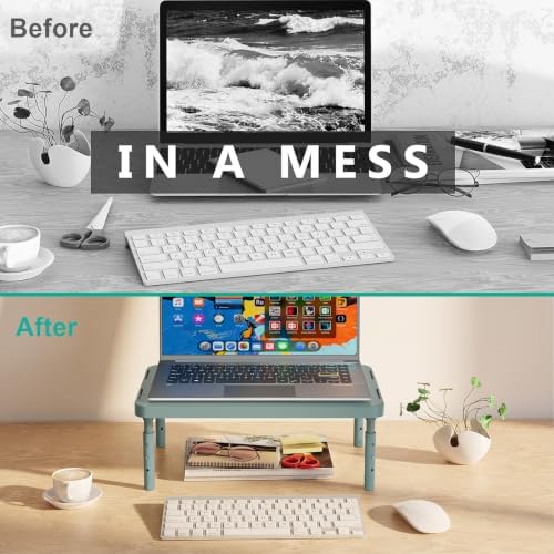 WALI Computer Monitor Stand for Desk, Adjustable Laptop Riser, up to 44 lbs