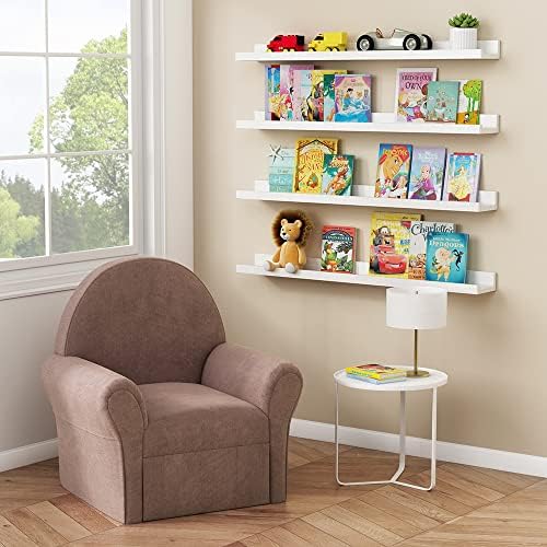 Forbena 36 Inch Floating Shelves for Wall 4-Pack, Large Nursery Book Shelves Bookshelf for Kids Bedroom, Long Picture Le