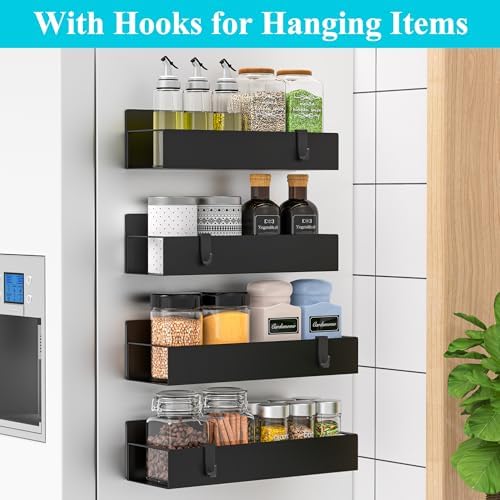 HuggieGems Magnetic Water Bottle Holder for Refrigerator, Cup Holder Organizer for Stanley and Tumbler for Kitchen, 4 Pa