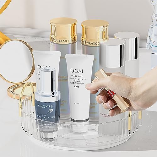 Makeup Organizer, 360° Rotating Design Bathroom Counter Organizer - Large Capacity Makeup, Skincare & Perfume Organizer 