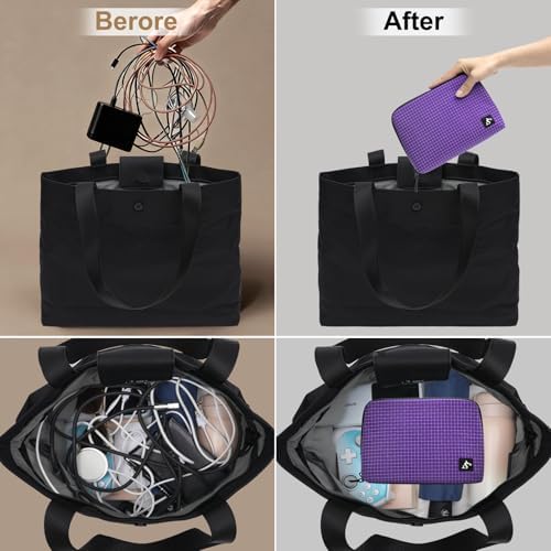 simtoper Electronic Organizer Travel Case – Waterproof Cable Bag for Cord, Charger, Hard Disk, Power Bank – Small Tech S