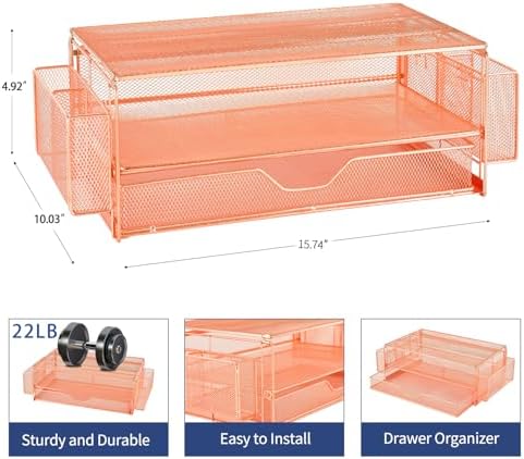 AUPSEN Computer Monitor Stands Riser，2-Tier Desk Organizers and Accessories, Office Desk Accessories Organizer with Draw