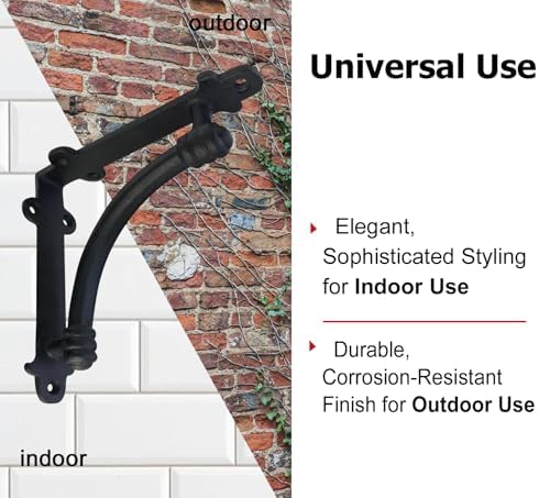 NACH Decorative Shelf Brackets, 4 Pack of 5.5 x 1.2 x 5.5 inch Black Cast Iron Shelf Brackets - Decorative Brackets for 