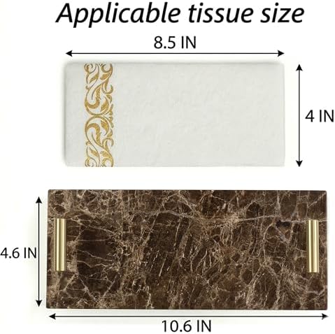 LIN CHUAN Marble Guest Towel Holder Tray,Napkin Holder,Brown