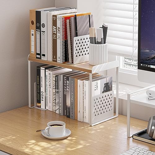 Mitus Stacking Wood Shelf Organizer, Counter Cabinet Storage Rack, 16 inch