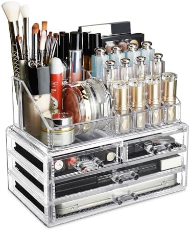 Ikee Design Acrylic Clear Makeup Cosmetics Lip Gloss 4 Drawers Organizer