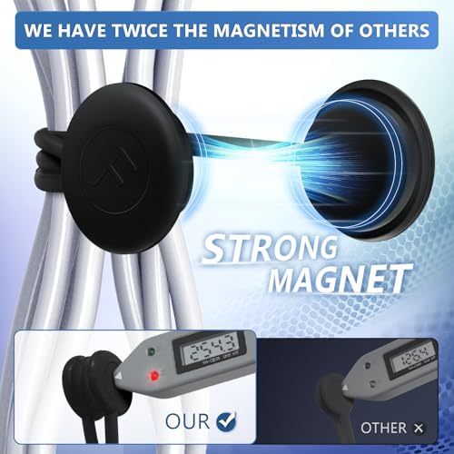 Magnetic Cable Ties 24 Pack, Reusable Silicone Cord Organizers with Strong Magnet, Cable Management for Home Office Trav