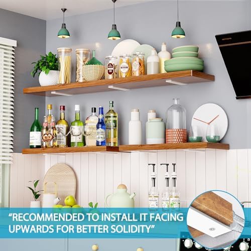 Goovilla Floating Shelf Brackets 6 Inch for 2×4" Wood Stud, 4 Pack, White