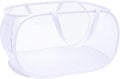 Pop Up Laundry Hamper,Collapsible Horizontal Baskets with Handles & Side Pocket,Foldable Sturdy mesh for Laundry Room,Bathroom,Kids Room,College Dorm or Travel (White)