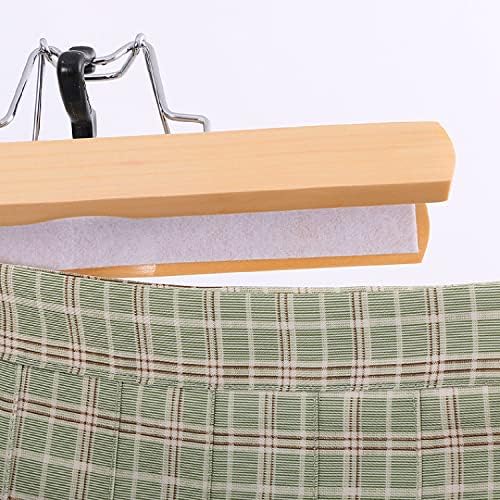 Tosnail 12 Pack Wooden Skirt Pants Clothes Hangers with 360° Swivel Hook, Non Slip Slack Hanger, Jeans Hangers, Trouser 