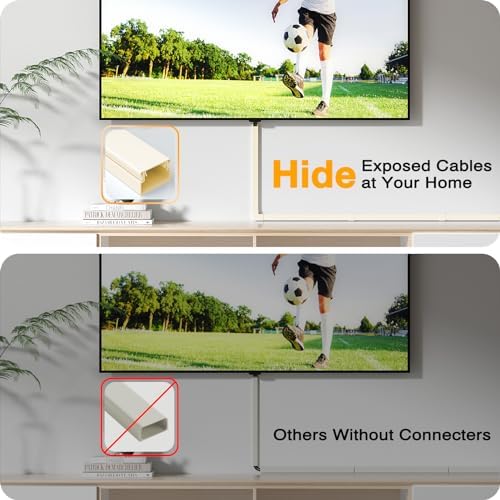 Cord Cover Wall, 157in Delamu Cord Hider Wall Mounted TV, Wire Covers for Cords Cable Management, Cable Raceway Cable Hi