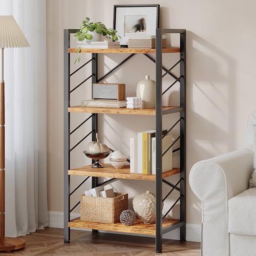 DurayLoly 4-Tier Small Bookshelf for Office, 39.37" H Modern Bookcase