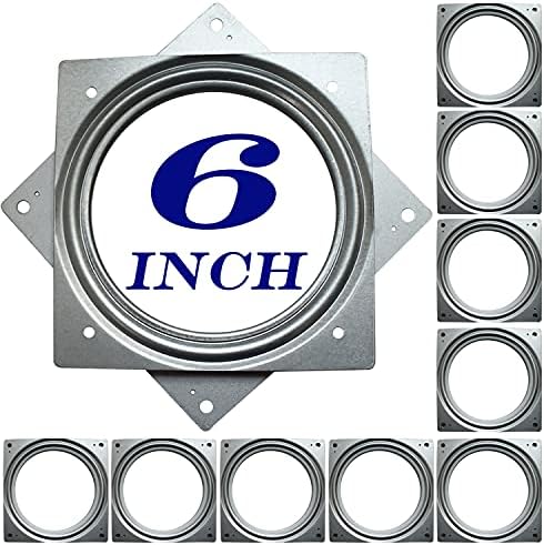 10Pack 6Inch Lazy Susan Hardware Square Rotating Bearing Plate Turntable