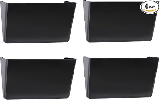 EASEPRES 4 Pack Black Single Pocket Hanging File Organizer, Plastic Wall Mount Paper Mails Magazines Holder, Mounted Folder Bins for Office, School and Home, 12.99x4.13x7.48 inches