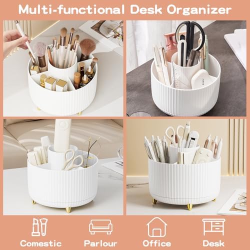 fanado 360° Rotate Makeup Brush Holder Organizer, Makeup Organizers Countertop, Makeup organization and Skincare Storage