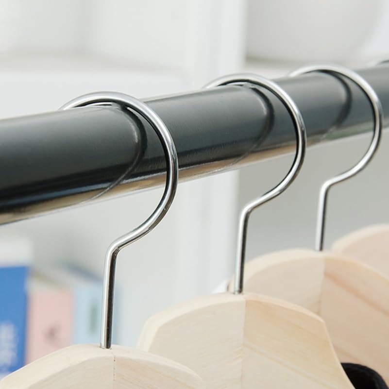 PRETYZOOM Solid Wooden Suit Hangers 2-Pack with Non-Slip Notches and Dual Swivel Hooks Flat Design Natural Finish for Jackets Coats Dresses