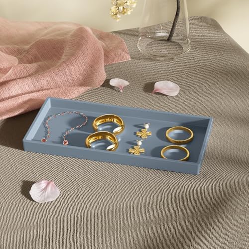 Vanity and Bathroom Tray, 9.8" ABS Countertop Organizer,Waterproof Vanity Tray for Toilet Tank,Perfume,Soap,Keys,Bathroo