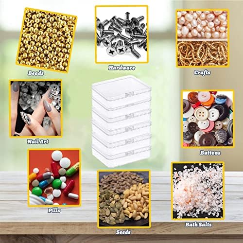 Goiio 3 Pcs Mini Plastic Storage Containers Box with Lid