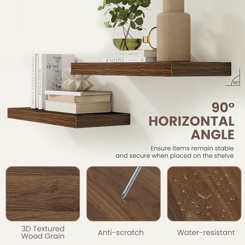 Acovy Floating Shelves for Wall,40 Inch Long Floating Shelves Set of 2,9.3" Deep Floating Shelf for Home Decor,Wall Moun