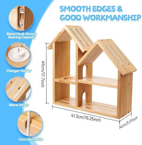 Tonies Shelf for Toniebox 2/1, Magnetic Tonies Storage for 30-40 Tonie Box Characters, Wooden Tonie Organizer Storage Sh