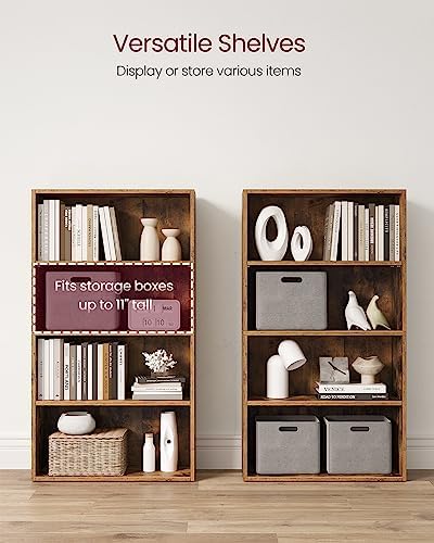VASAGLE 4-Tier Bookshelf, Storage Organizer, 23.6 x 9.5 x 42.4 Inches