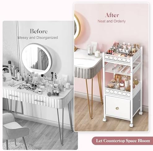 Makeup Organizer, Large Skincare Organizers, Make Up Organizers for Vanity, Makeup Storage Cosmetic Organizer with Drawe