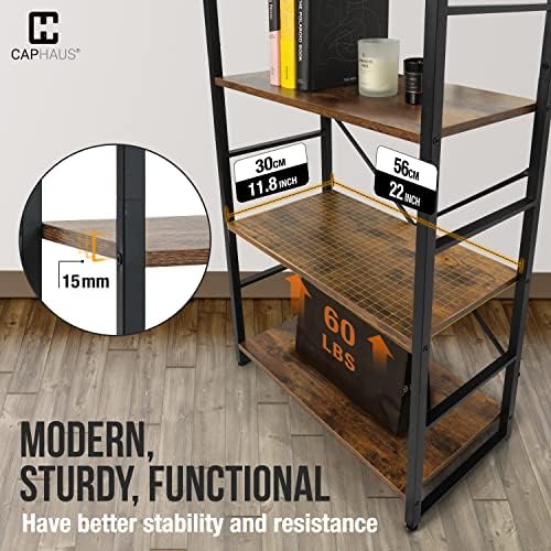CAPHAUS 2 Tier Small Bookshelf, 24 Inch Width Free Standing Shelf, Industrial Book Shelves for Home Office, Bookcase She