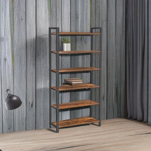 VASAGLE 6-Tier Bookshelf, Bookcase with Shelves, Storage Shelf, Living Room