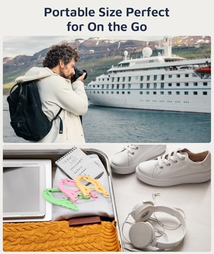30 Pcs Travel Hangers, Cruise Ship Essentials Foldable Hangers Plastic Travel Essentials, Portable Cruises Must Haves 2026 for Skirt, Suitcase, RV Camping Airplane Europe Vacation Essential