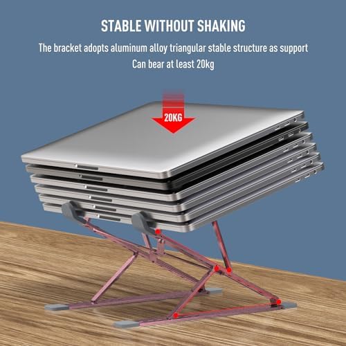 Portable Laptop Riser, Adjustable Laptop Stand,Aluminum Laptop Stand for Desk Foldable, Ergonomic Computer Notebook Stan