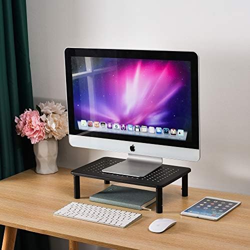 2 Pack Monitor Stand Rise 3 Height Adjustable,Computer, iMac, Pc, Printer, Desktop Ergonomic Metal Monitor Riser Stand w