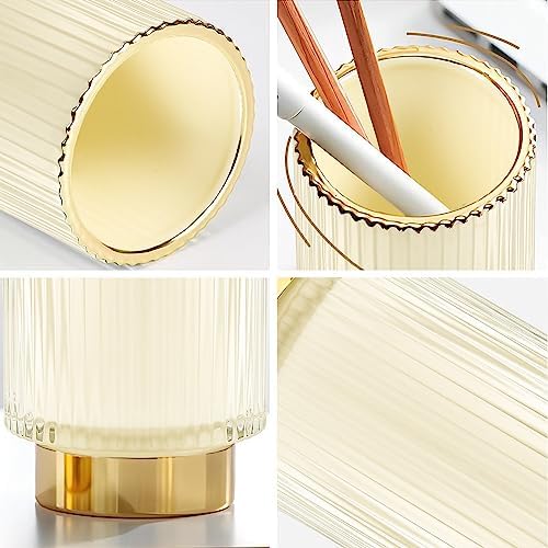 DASITON Makeup Brush holder Organizer,Crystal Cosmetic Makeup Brush Glass Brushes Storage Holder, Vintage Make Up Brush 