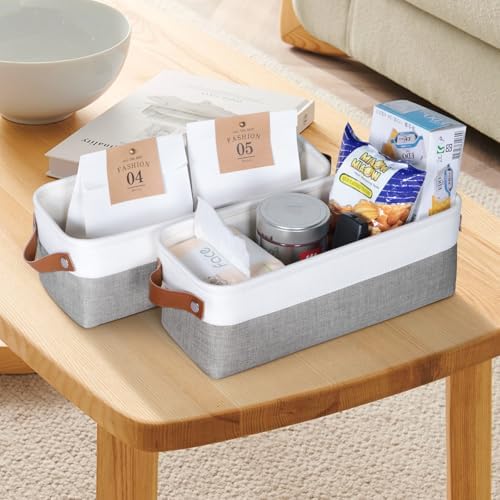 Small Fabric Storage Bins, Narrow Storage Baskets for Organizing