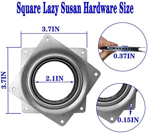 18Pack Lazy Susan Hardware, 4-inch Lazy Susan Hardware Square for Crafts, 300lbs Capacity Zinc Plated Steel Swivel Beari