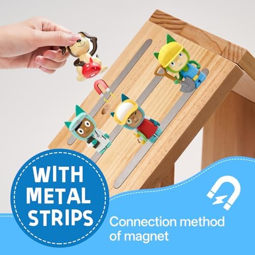 Tonies Shelf for Toniebox 2/1, Magnetic Tonies Storage for 30-40 Tonie Box Characters, Wooden Tonie Organizer Storage Sh