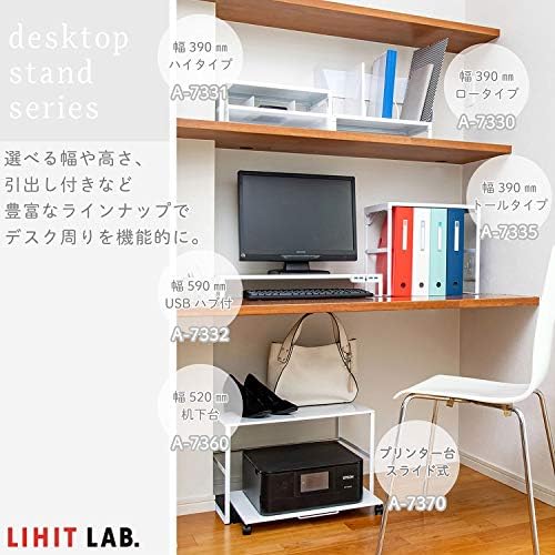 LIHIT LAB Desktop Stand, 9.8 x 15.4 x 6.3 inches, White (A7331-0)