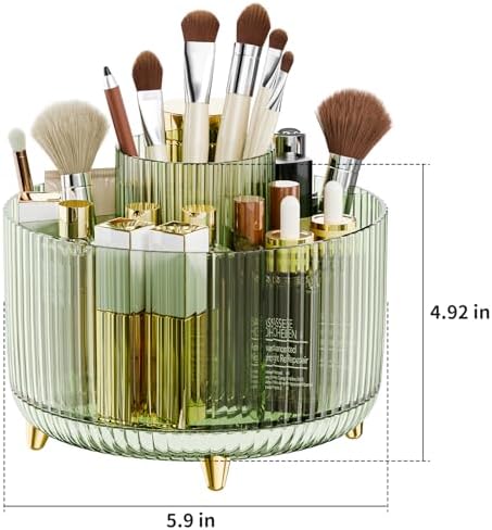 fanado 360° Rotate Makeup Brush Holder Organizer, Makeup Organizers Countertop, Makeup organization and Skincare Storage